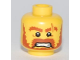 Part No: 3626bpb0539  Name: Minifigure, Head Male Brown Beard, Brown Eyebrows, Scar Across Left Eyebrow, Open Angry Mouth, White Pupils Pattern - Blocked Open Stud
