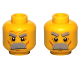 Part No: 3626bpb0579  Name: Minifigure, Head Dual Sided Thick Gray Moustache and Eyebrows, Determined / Angry Pattern - Blocked Open Stud