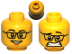 Part No: 3626bpb0585  Name: Minifigure, Head Dual Sided Black Glasses, Smile / Scared Pattern - Blocked Open Stud
