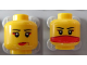 Part No: 3626bpb0592  Name: Minifigure, Head Dual Sided Female Red Lips / Red Veil over Mouth Pattern - Blocked Open Stud