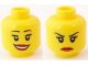 Part No: 3626bpb0594  Name: Minifigure, Head Dual Sided Female Eyelashes and Red Lips, Smile / Annoyed Pattern - Blocked Open Stud