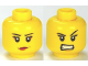 Part No: 3626bpb0681  Name: Minifigure, Head Dual Sided Female Eyelashes and Red Lips, Determined / Angry Pattern - Blocked Open Stud