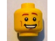 Part No: 3626bpb0687  Name: Minifigure, Head Male Brown Eyebrows, Open Mouth Smile, Chin Dimple, White Pupils Pattern - Blocked Open Stud