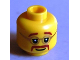 Part No: 3626bpb0691  Name: Minifigure, Head Glasses with Brown Moustache and Eyebrows Pattern - Blocked Open Stud