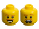 Part No: 3626bpb0715  Name: Minifigure, Head Dual Sided Medium Nougat Curved Eyebrows and Moustache, Happy / Scared Pattern - Blocked Open Stud