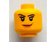 Part No: 3626bpb0739  Name: Minifigure, Head Female with Pink Lips and Black Eyebrows and Eyelashes Pattern - Blocked Open Stud