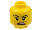 Part No: 3626bpb0923  Name: Minifigure, Head Female Black Eyelashes, Angry Eyebrows, Cheek Lines, White Pupils and White Teeth Pattern - Blocked Open Stud