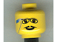Part No: 3626bpx107  Name: Minifigure, Head Glasses with Pencil Behind Ear, and Pointed Moustache Pattern - Blocked Open Stud