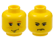 Part No: 3626bpx169  Name: Minifigure, Head Dual Sided Male Smirk, Earth Orange Freckles and Eyebrows / Stern and Black Eyebrows Pattern (HP Ron Weasley / Vincent Crabbe) - Blocked Open Stud