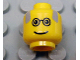 Part No: 3626bpx18  Name: Minifigure, Head Glasses with Gray Balding Hair Pattern - Blocked Open Stud