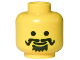Part No: 3626bpx23  Name: Minifigure, Head Moustache Curly, Spiky Beard under Mouth Pattern - Blocked Open Stud