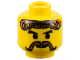 Part No: 3626bpx70  Name: Minifigure, Head Moustache and Curly Brown Hair Pattern - Blocked Open Stud
