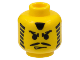 Part No: 3626bpx8  Name: Minifigure, Head Moustache Angry Eyebrows and Striped Sideburns Pattern - Blocked Open Stud