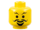 Part No: 3626bpx82  Name: Minifigure, Head Moustache Curly, Goatee and Eyebrows Pattern - Blocked Open Stud
