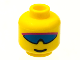 Part No: 3626bpx89  Name: Minifigure, Head Glasses with Blue and Light Purple Wrap Sunglasses Pattern - Blocked Open Stud