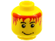 Part No: 3626cpb0050  Name: Minifigure, Head Male Messy Red Hair, Smile, White Pupils Pattern - Hollow Stud
