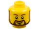 Part No: 3626cpb0332  Name: Minifigure, Head Beard Reddish Brown Rounded with White Pupils and Grin Pattern - Hollow Stud