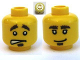 Part No: 3626cpb0363  Name: Minifigure, Head Dual Sided Bushy Eyebrows and Goatee / Worried Pattern - Hollow Stud