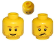 Part No: 3626cpb0398  Name: Minifigure, Head Dual Sided Reddish Brown Eyebrows and Stubble, Smile / Worried Pattern - Hollow Stud