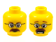 Part No: 3626cpb0404  Name: Minifigure, Head Dual Sided Glasses, Brown Eyebrows and Moustache Closed Mouth / Open Mouth Scared Pattern - Hollow Stud
