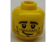 Part No: 3626cpb0458  Name: Minifigure, Head Male Brown Stubble, Brown Eyebrows, Crooked Smile and Cheek Lines Pattern - Hollow Stud