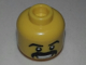 Part No: 3626cpb0465  Name: Minifigure, Head Moustache Black Thick, Grin with Teeth, White Pupils Pattern - Hollow Stud (BAM)