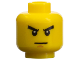 Part No: 3626cpb0521  Name: Minifigure, Head Male Stern Black Eyebrows, White Pupils, Thin Line Mouth, Chin Dimple Pattern - Hollow Stud