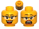 Part No: 3626cpb0578  Name: Minifigure, Head Dual Sided Female Glasses with Black Frames, Red Lips, Beauty Mark, Laughing / Scared Pattern - Hollow Stud