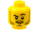 Part No: 3626cpb0653  Name: Minifigure, Head Black Eyebrows, Left Raised, Beard and Moustache Stubble, Lopsided Smirk Pattern - Hollow Stud