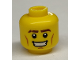 Part No: 3626cpb0696  Name: Minifigure, Head Reddish Brown Eyebrows with Scar, Medium Nougat Cheek Lines and Chin Dimple, Open Mouth Smile with Teeth Pattern - Hollow Stud