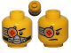 Part No: 3626cpb0824  Name: Minifigure, Head Dual Sided Cyborg Eyepiece, Eyebrow Left Side, Breathing Apparatus / Worried Pattern - Hollow Stud