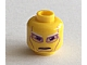 Part No: 3626cpb0840  Name: Minifigure, Head Alien with SW Umbaran Soldier, Large Purple Eyes and White Eyebrows Pattern - Hollow Stud