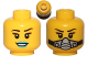 Part No: 3626cpb0878  Name: Minifigure, Head Dual Sided Female Black Eyebrows, Eyelashes, Blue Lips, Smile / Breathing Apparatus Pattern - Hollow Stud