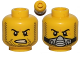 Part No: 3626cpb0883  Name: Minifigure, Head Dual Sided Beard Stubble, Determined / Breathing Apparatus Pattern - Hollow Stud