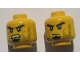 Part No: 3626cpb0979  Name: Minifigure, Head Dual Sided Beard Stubble, Black Goatee, Bushy Eyebrows, Grim Mouth with Teeth / Closed Mouth Pattern - Hollow Stud