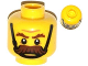 Part No: 3626cpb0999  Name: Minifigure, Head Moustache Brown Bushy, Brown Eyebrows, Chin Strap, Angry Pattern - Hollow Stud