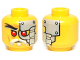 Part No: 3626cpb1041  Name: Minifigure, Head Alien with Red Eyes, Head Plates Pattern (Evil Wu) - Hollow Stud