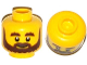 Part No: 3626cpb1057  Name: Minifigure, Head Beard Brown, Bushy Eyebrows, Grin and White Pupils Pattern - Hollow Stud