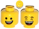 Part No: 3626cpb1058  Name: Minifigure, Head Dual Sided Open Lopsided Smile / Laughing Pattern (Emmet) - Hollow Stud