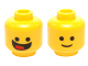 Part No: 3626cpb1100  Name: Minifigure, Head Dual Sided Black Standard Eyes, Smile with Tongue / Standard Grin Pattern (Benny) - Hollow Stud