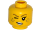 Part No: 3626cpb1178  Name: Minifigure, Head Female with Silver Lips, Freckles and Wink Pattern - Hollow Stud