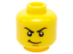 Part No: 3626cpb1216  Name: Minifigure, Head Male Stern Black Eyebrows, White Pupils, Grin Pattern (Lloyd) - Hollow Stud