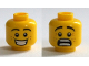 Part No: 3626cpb1311  Name: Minifigure, Head Dual Sided Black Eyebrows, White Pupils, Freckles, Smile with Teeth / Scared Open Mouth Pattern - Hollow Stud