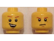Part No: 3626cpb1345  Name: Minifigure, Head Dual Sided Dark Orange Eyebrows, Crooked Smile with Teeth / Determined, Closed Mouth Pattern - Hollow Stud