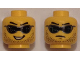 Part No: 3626cpb1348  Name: Minifigure, Head Dual Sided Black Digital Sunglasses, Stubble, Crooked Open Mouth Smile / Determined, Closed Mouth Pattern - Hollow Stud