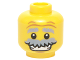 Part No: 3626cpb1417  Name: Minifigure, Head Light Bluish Gray Bushy Eyebrows and Moustache, Forehead Creases, Chin Dimple, Open Mouth Smile with Teeth Pattern - Hollow Stud