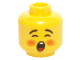 Part No: 3626cpb1440  Name: Minifigure, Head Rosy Cheeks, Open Mouth, Black Eyebrows Pattern (Caroler) - Hollow Stud