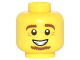 Part No: 3626cpb1482  Name: Minifigure, Head Brown Eyebrows and Goatee, White Pupils, Crow's Feet, Smile with Teeth Pattern - Hollow Stud