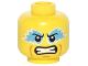 Part No: 3626cpb1485  Name: Minifigure, Head Medium Azure Eye Paint, Clenched Teeth Pattern - Hollow Stud
