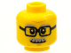 Part No: 3626cpb1566  Name: Minifigure, Head Light Bluish Gray Bushy Eyebrows and Moustache, Black Glasses, Medium Nougat Chin Dimple and Wrinkles, Slight Grin Pattern - Hollow Stud